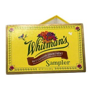 box only Whitmans Yellow Empty Nut Cluster Assortment Sampler Box READ